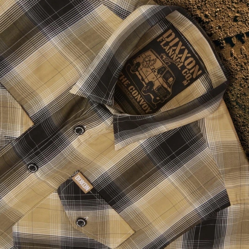 Dixxon Flannel Co Men's Plaid Shirt - Black and Tan